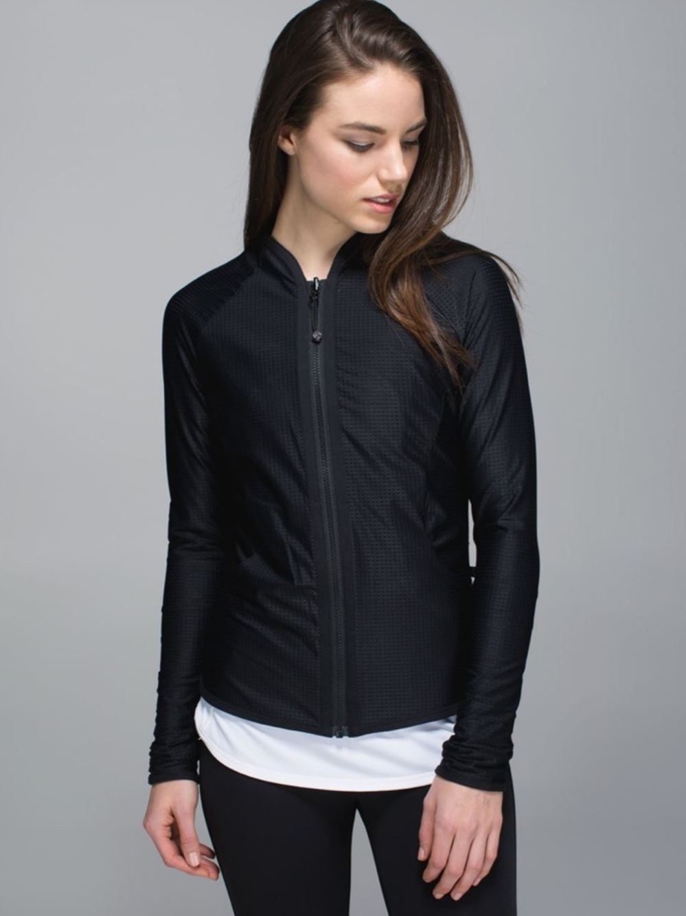 Lululemon Find Your Bliss Jacket Black Heathered Gray size 4